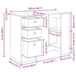 vidaXL Stôl so zásuvkou Dymová dub 100 x 40 x 75 cm Kompozitné drevo – Obrázok 12