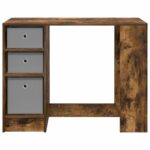 vidaXL Stôl so zásuvkou Dymová dub 100 x 40 x 75 cm Kompozitné drevo – Obrázok 6