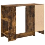 vidaXL Stôl so zásuvkou Dymová dub 100 x 40 x 75 cm Kompozitné drevo – Obrázok 8