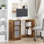 vidaXL Stôl so zásuvkou Staré drevo 100 x 40 x 75 cm Kompozitné drevo – Obrázok 4