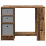 vidaXL Stôl so zásuvkou Staré drevo 100 x 40 x 75 cm Kompozitné drevo – Obrázok 6