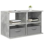 vidaXL Stojan na televízor so zásuvkou Betónová šedá 79 x 40 x 48 cm – Obrázok 3