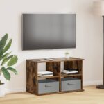 vidaXL Stojan na televízor so zásuvkou Dymová dub 79 x 40 x 48 cm