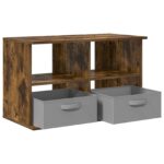 vidaXL Stojan na televízor so zásuvkou Dymová dub 79 x 40 x 48 cm – Obrázok 5