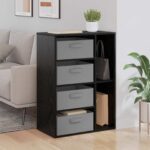 vidaXL Servírovacia skriňa Čierny dub 60 x 33,5 x 84 cm
