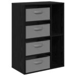 vidaXL Servírovacia skriňa Čierny dub 60 x 33,5 x 84 cm – Obrázok 2