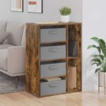 vidaXL Servírovacia skriňa Dymový dub 60 x 33,5 x 84 cm