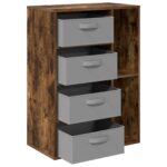 vidaXL Servírovacia skriňa Dymový dub 60 x 33,5 x 84 cm – Obrázok 5