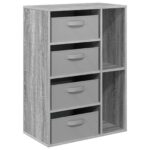 vidaXL Servírovacia skriňa Sivý Sonoma 60 x 33,5 x 84 cm – Obrázok 5