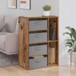 vidaXL Servírovacia skriňa Staré drevo 60 x 33,5 x 84 cm