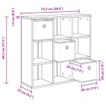 vidaXL Servírovacia skriňa Remeselný dub 73,5 x 24 x 69,5 cm – Obrázok 13
