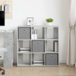 vidaXL Servírovacia skriňa Betónová šedá 88,5 x 29 x 84,5 cm – Obrázok 4