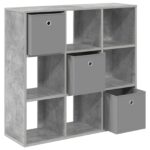 vidaXL Servírovacia skriňa Betónová šedá 88,5 x 29 x 84,5 cm – Obrázok 5