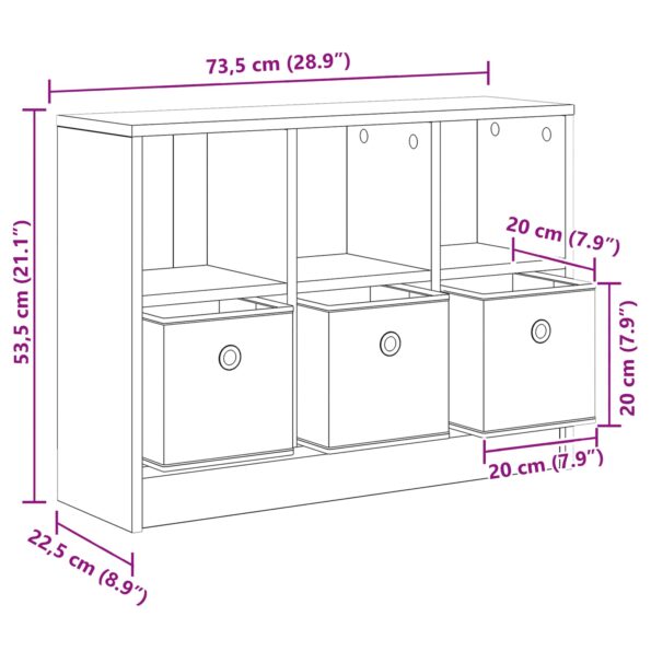 vidaXL Servírovacia skriňa Dymová dub 73,5 x 22,5 x 53,5 cm – Obrázok 12
