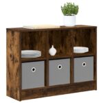 vidaXL Servírovacia skriňa Dymová dub 73,5 x 22,5 x 53,5 cm – Obrázok 3