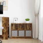vidaXL Servírovacia skriňa Dymová dub 73,5 x 22,5 x 53,5 cm – Obrázok 4