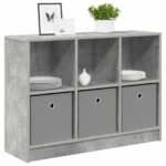 vidaXL Servírovacia skriňa Betónová šedá 88,5 x 27,5 x 63,5 cm – Obrázok 3