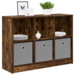 vidaXL Servírovacia skriňa Dymová dub 88,5 x 27,5 x 63,5 cm – Obrázok 3
