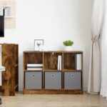 vidaXL Servírovacia skriňa Dymová dub 88,5 x 27,5 x 63,5 cm – Obrázok 4