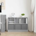 vidaXL Servírovacia skriňa Sivý Sonoma 88,5 x 27,5 x 63,5 cm – Obrázok 4