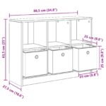 vidaXL Servírovacia skriňa Staré drevo 88,5 x 27,5 x 63,5 cm – Obrázok 12