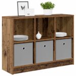 vidaXL Servírovacia skriňa Staré drevo 88,5 x 27,5 x 63,5 cm – Obrázok 3
