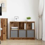 vidaXL Servírovacia skriňa Staré drevo 88,5 x 27,5 x 63,5 cm – Obrázok 4