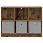 vidaXL Servírovacia skriňa Staré drevo 88,5 x 27,5 x 63,5 cm – Obrázok 6