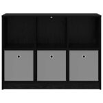 vidaXL Servírovacia skriňa so zásuvkou Čierny dub 102 x 32 x 73,5 cm – Obrázok 6