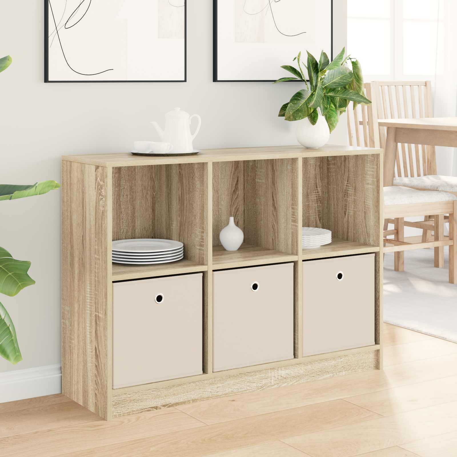 8000518_1.jpg vidaXL Servírovacia skriňa so zásuvkou Sonoma dub 102 x 32 x 73,5 cm – Obrázok 1