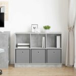vidaXL Servírovacia skriňa Betónová šedá 102 x 32 x 73,5 cm – Obrázok 4