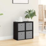 vidaXL Servírovacia skriňa so zásuvkou Čierny dub 49,5 x 22 x 47 cm – Obrázok 4