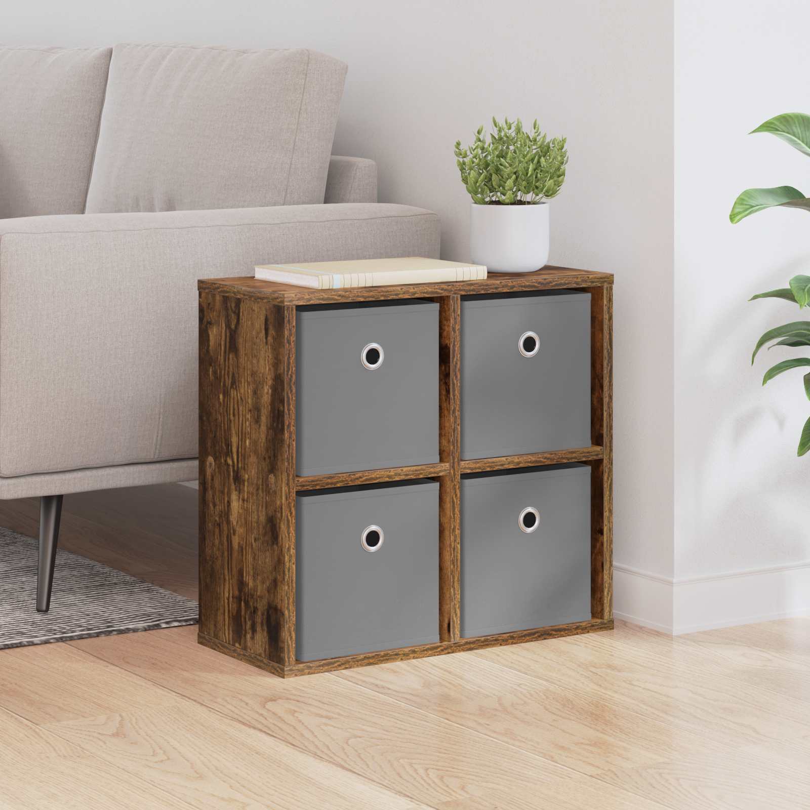 8000528_1.jpg vidaXL Servírovacia skriňa so zásuvkou Dymová dub 49,5 x 22 x 47 cm – Obrázok 1