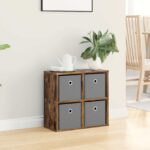 vidaXL Servírovacia skriňa so zásuvkou Dymová dub 49,5 x 22 x 47 cm – Obrázok 4