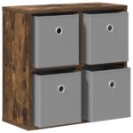 vidaXL Servírovacia skriňa so zásuvkou Dymová dub 49,5 x 22 x 47 cm – Obrázok 5