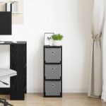 vidaXL Servírovacia skriňa so zásuvkou Čierny dub 25,5 x 22 x 69,5 cm – Obrázok 3