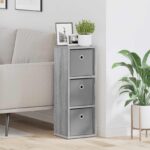 vidaXL Servírovacia skriňa so zásuvkou Sivý Sonoma 25,5 x 22 x 69,5 cm