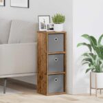 vidaXL Servírovacia skriňa so zásuvkou Staré drevo 25,5 x 22 x 69,5 cm