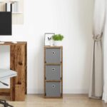 vidaXL Servírovacia skriňa so zásuvkou Staré drevo 25,5 x 22 x 69,5 cm – Obrázok 3