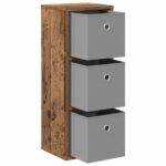 vidaXL Servírovacia skriňa so zásuvkou Staré drevo 25,5 x 22 x 69,5 cm – Obrázok 4