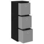 vidaXL Servírovacia skriňa so zásuvkou Čierny dub 30,5 x 27 x 84,5 cm – Obrázok 4
