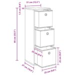 vidaXL Servírovacia skriňa so zásuvkou Sivý Sonoma 30,5 x 27 x 84,5 cm – Obrázok 11