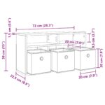 vidaXL Nízka skriňa so zásuvkou Biela 72 x 22,5 x 38 cm – Obrázok 13
