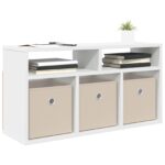 vidaXL Nízka skriňa so zásuvkou Biela 72 x 22,5 x 38 cm – Obrázok 3