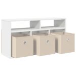 vidaXL Nízka skriňa so zásuvkou Biela 72 x 22,5 x 38 cm – Obrázok 5