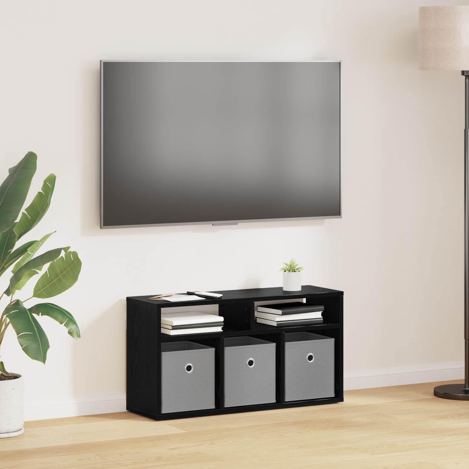 8000573_1.jpg vidaXL Nízka skriňa so zásuvkou Čierny dub 72 x 22,5 x 38 cm – Obrázok 1
