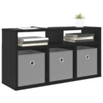 vidaXL Nízka skriňa so zásuvkou Čierny dub 72 x 22,5 x 38 cm – Obrázok 3