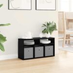 vidaXL Nízka skriňa so zásuvkou Čierny dub 72 x 22,5 x 38 cm – Obrázok 4