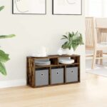 vidaXL Nízka skriňa so zásuvkou Dymová dub 72 x 22,5 x 38 cm – Obrázok 4