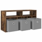 vidaXL Nízka skriňa so zásuvkou Dymová dub 72 x 22,5 x 38 cm – Obrázok 5